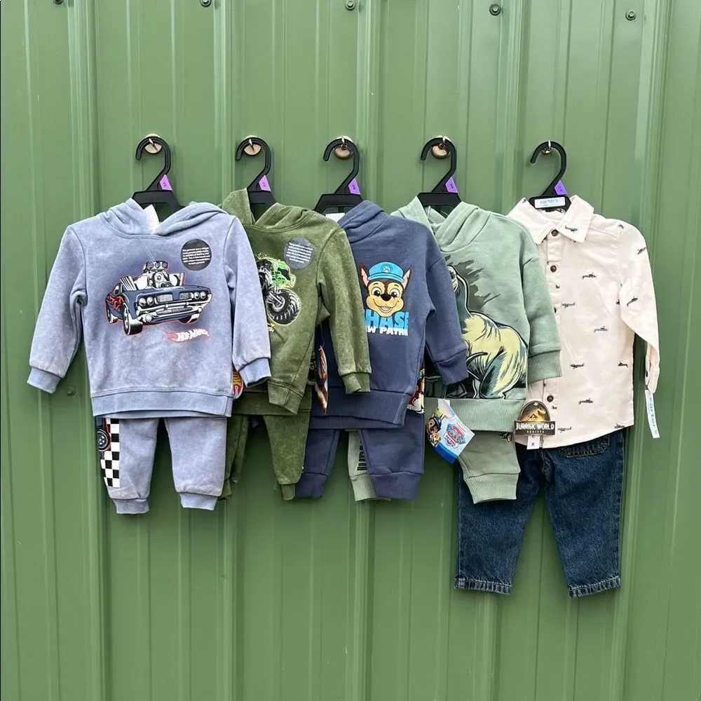 Graphic Hoodies & Pants 4, 2-Piece Sets & Button Down Shirt & Jeans Size 12M